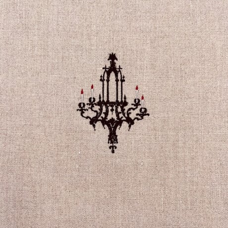 刺繍付きリネン生地