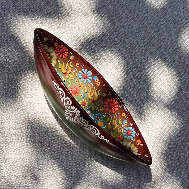 トルコ陶器ボート船型S・ブラウン | Online Store KuTembea