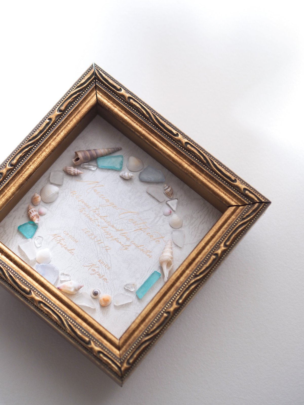 SEA GLASS + SHELL 結婚証明書 blue | PRIMULA store