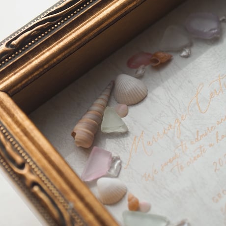 SEA GLASS + SHELL 結婚証明書  pink