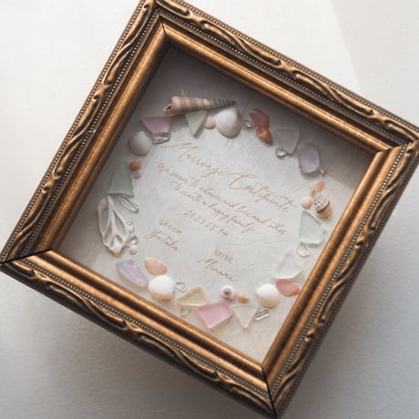 SEA GLASS + SHELL 結婚証明書  pink