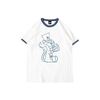 belyni X PUTS character ringer TEE - Natural・denim