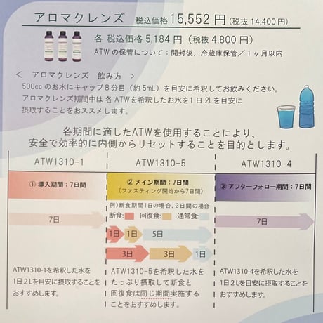 アロマクレンズセット（３週間デトックスプログラム、フォロー付き）