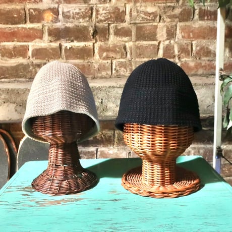 FOUND FEATHER - Knit Bucket Hat - Cotton Linen Ramie