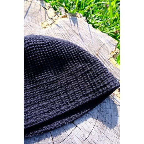 FOUND FEATHER - Knit Bucket Hat / Cotton / linen / ramie