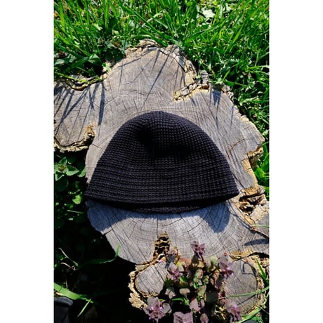 FOUND FEATHER - Knit Bucket Hat / Cotton / linen / ramie