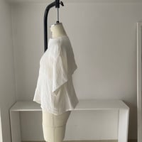 WHITE linen "HOLLOW" blouse