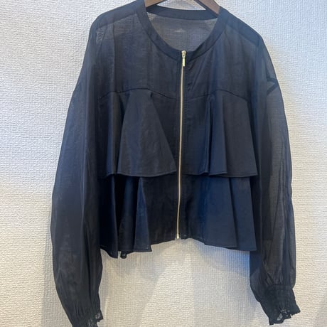 新品 ⭐︎ anuans ボリュームスリーブシアーブルゾン アニュアンス anuans ボリュームスリーブシアーブルゾン （BLACK