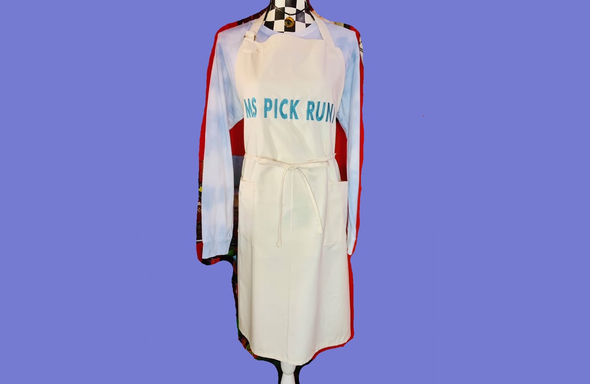 mspickruntロゴ刺繍エプロン | MS PICK RUNT