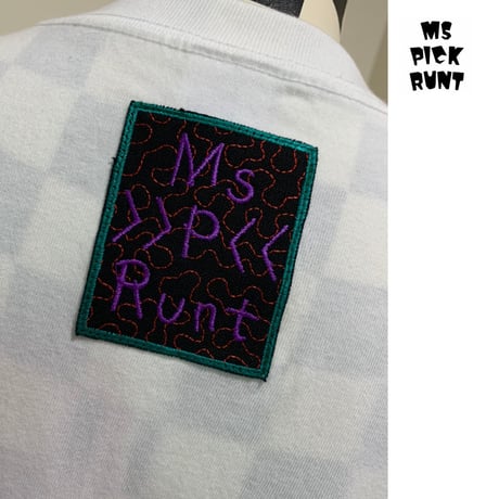 ms pick runt オリジナル刺繍 ロングTシャツ  ホワイト（3パターン）