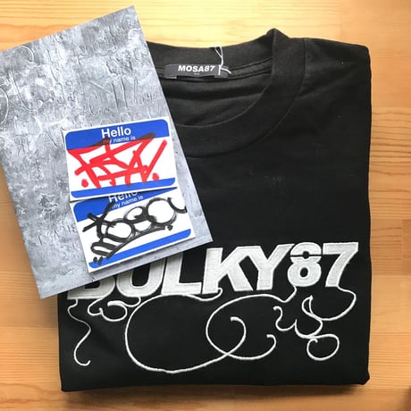 MOSA "BULKY T-SHIRTS B&W 1 size M with zine & 2stickers"