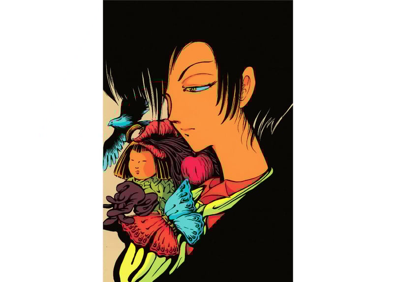色紙額　高橋美則　「万葉百合」 Amazon.co.jp: 貴重高橋よしひろ サイン色紙 画業40周年