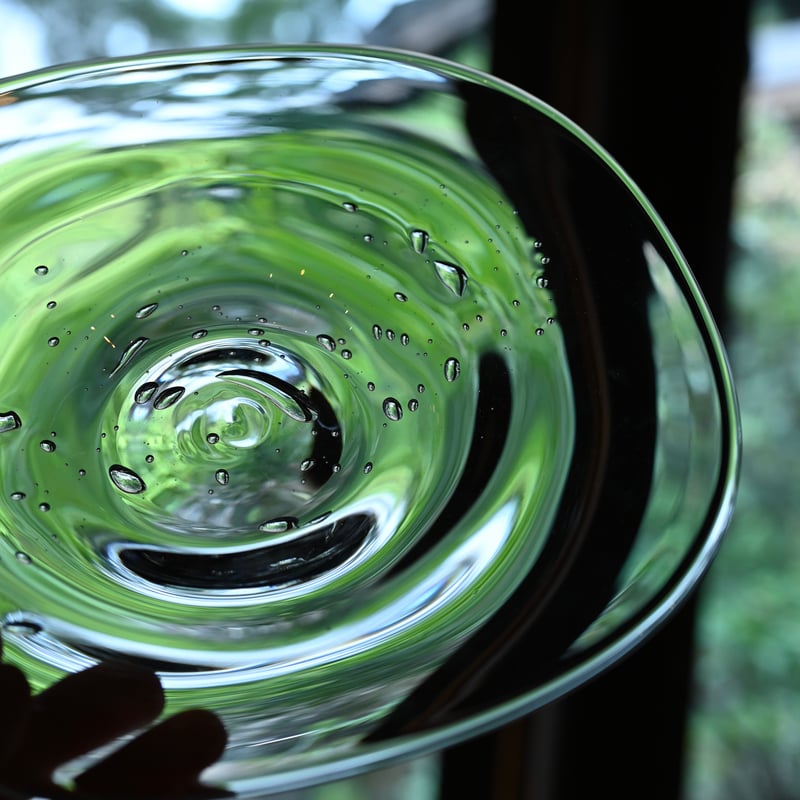 ゆらぎの硝子 24cm 皿 | さ ざ 波 硝 子 店