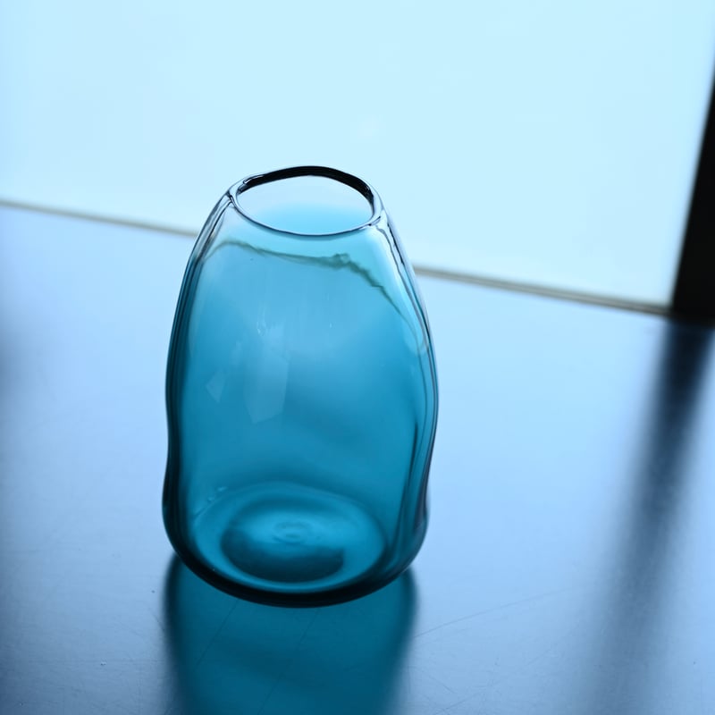 ゆらゆら花瓶 ディープブルー | さ ざ 波 硝 子 店