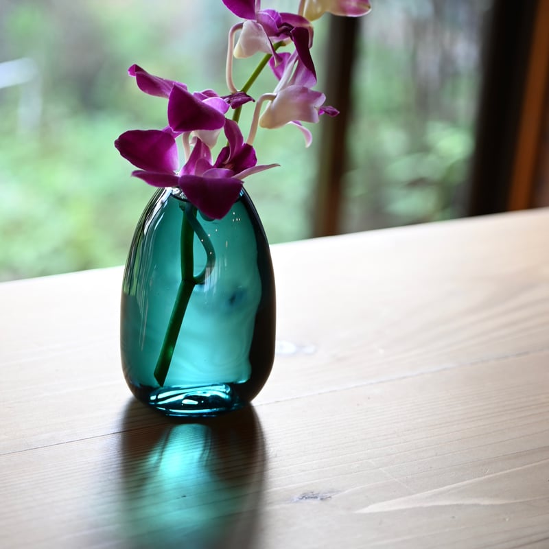 ゆらゆら花瓶 ディープブルー | さ ざ 波 硝 子 店