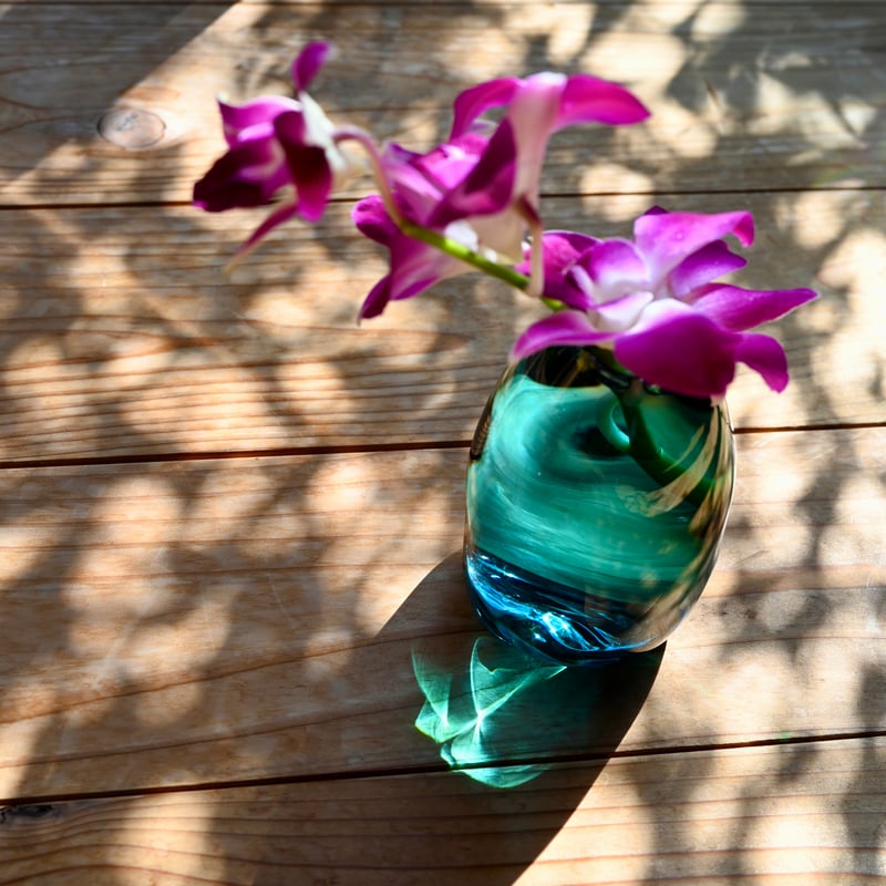 ゆらゆら花瓶 ディープブルー | さ ざ 波 硝 子 店