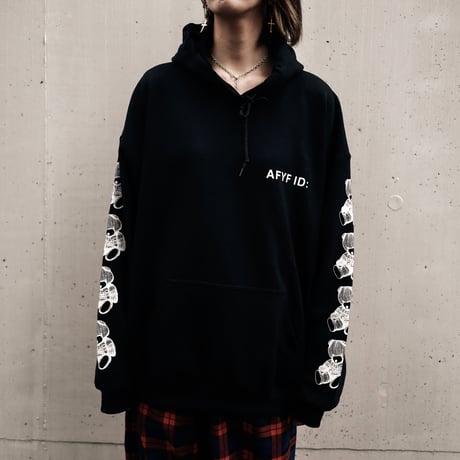 【AFYF ON GILDAN社】 DARK BEAR HOODED SW [BLACK-SLEEVE BEAR]