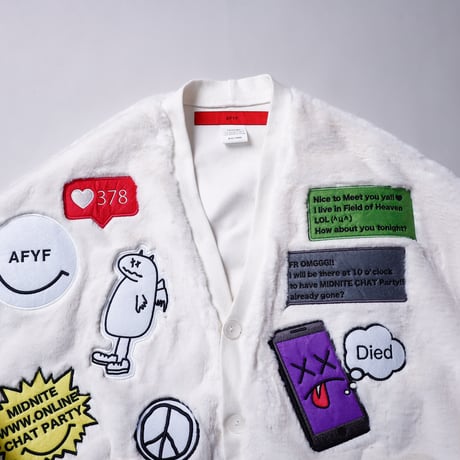 【AFYF】CHAT CARDIGAN SWEAT [FUR OFF WHT］