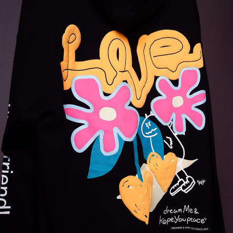 【AFYF ON GILDAN社】 SOUVENIR HOODED SW3 [BLACK-ALISA FLOWER]