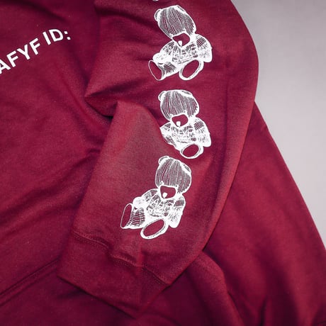 【AFYF ON GILDAN社】 DARK BEAR HOODED SW [MAROON-SLEEVE BEAR]