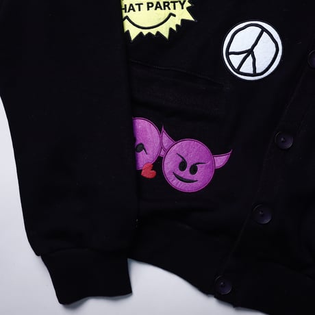 【AFYF】CHAT CARDIGAN SWEAT [裏毛BLK］