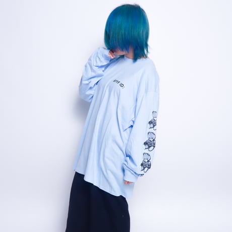 【AFYF】GILDAN® Ultra Cotton 6.0oz Long Sleeve T-Shirt #1  [LT BLUE-SLEEVE BEAR]