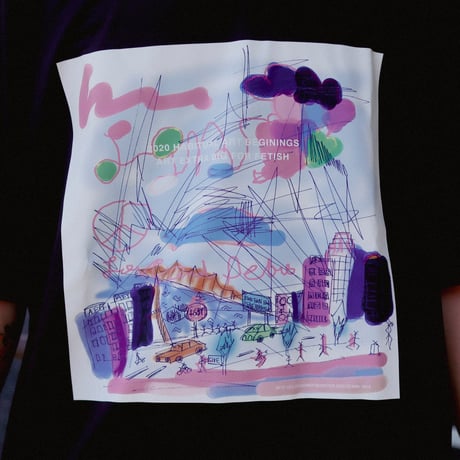 【AFYF】 MESH OVERSIZED 転写PRINT T SHIRT [BK-UTOPIA]