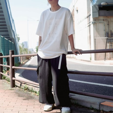 【AFYF】 MESH OVERSIZED 転写PRINT T SHIRT [WH-DRAWFET]