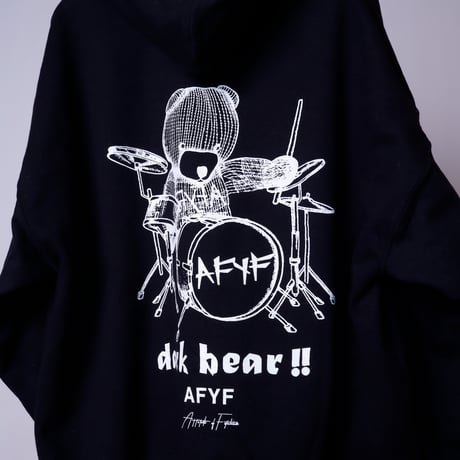 【AFYF ON GILDAN社】 SOUVENIR HOODED SW3 [BLACK-DRUM BEAR]