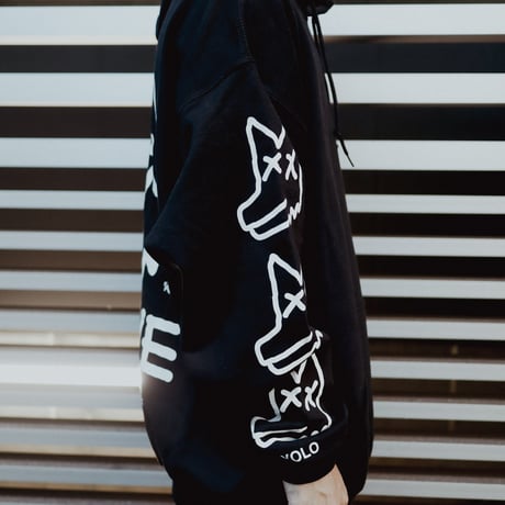 【AFYF ON GILDAN社】 SOUVENIR HOODED SW1 [BLACK-PEKEDOG]