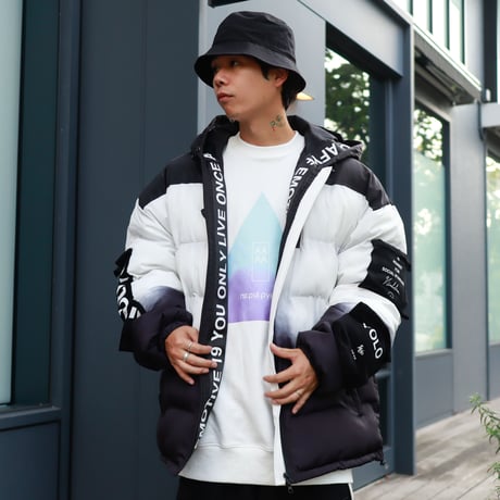 【AFYF】TAPING PACHING WINTER JACKET［グラデBLK］