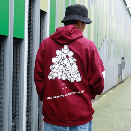 【AFYF ON GILDAN社】 DARK BEAR HOODED SW [MAROON-TSUMUTSUMU]