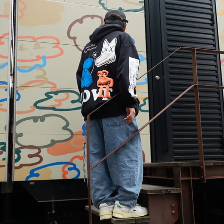 【AFYF ON GILDAN社】 SOUVENIR HOODED SW2 [BLACK-3STAR]