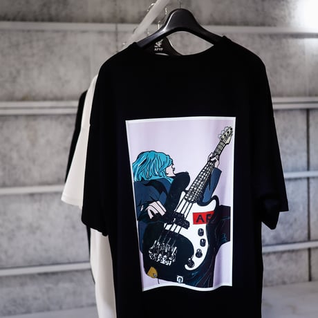 【AFYF】 MESH OVERSIZED 転写PRINT T SHIRT [BK-BASS]