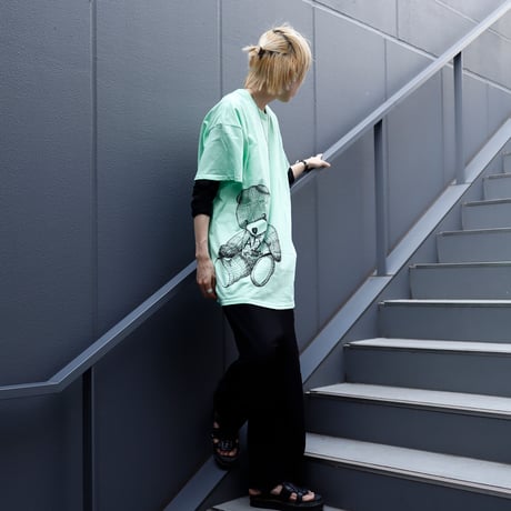 【AFYF ON GILDAN社】 RAINBOW BEAR T SHIRT [MINT GRN]