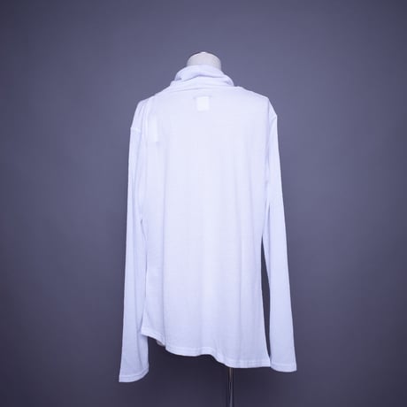 【CLASSIC ROV】 JACQUARD DRAPE LONG SLEEVE TEE [WHITE]