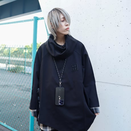 【AFYF】OFF TURTLE PONCHO [PONT BLK］