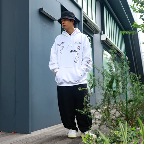 【AFYF ON GILDAN社】 SOUVENIR HOODED SW3 [WHITE-ALISA FLOWER]