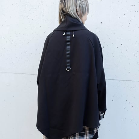 【AFYF】OFF TURTLE PONCHO [PONT BLK］