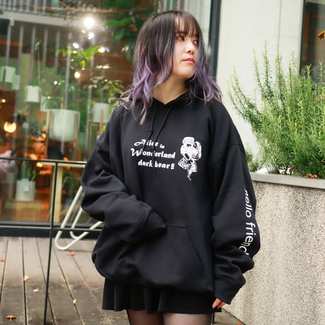 【AFYF ON GILDAN社】 SOUVENIR HOODED SW3 [BLACK-ALICE&BEAR]