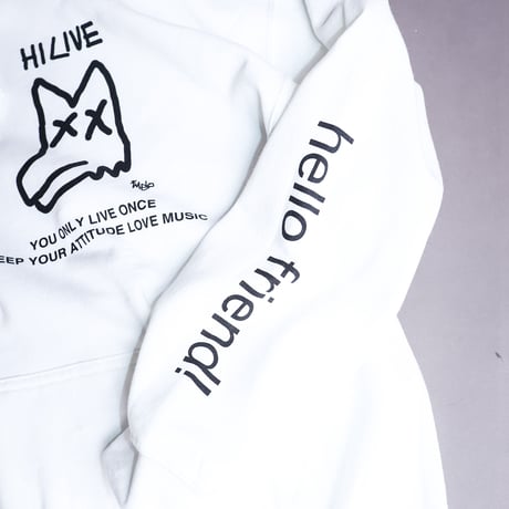 【AFYF ON GILDAN社】 SOUVENIR HOODED SW1 [WHITE-PEKEDOG]