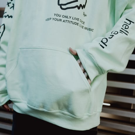 【AFYF ON GILDAN社】 SOUVENIR HOODED SW1 [MINT GRN-PEKEDOG]