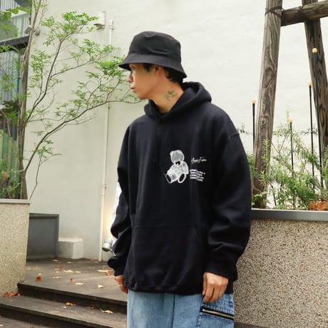 【AFYF ON GILDAN社】DARK BEAR HOODED SW [BLACK-TSUMUTSUMU]