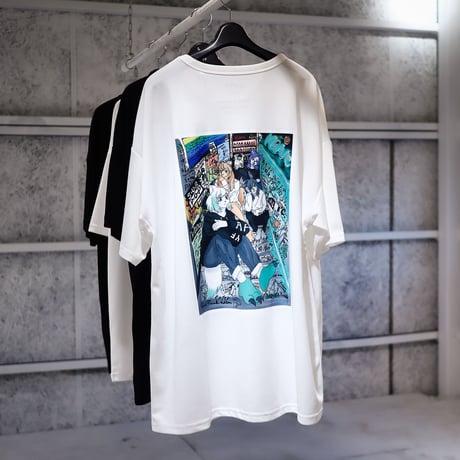 【AFYF】 MESH OVERSIZED 転写PRINT T SHIRT [WH-LIVEHOU ]