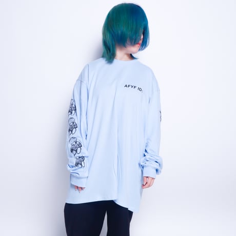 【AFYF】GILDAN® Ultra Cotton 6.0oz Long Sleeve T-Shirt #1  [LT BLUE-SLEEVE BEAR]