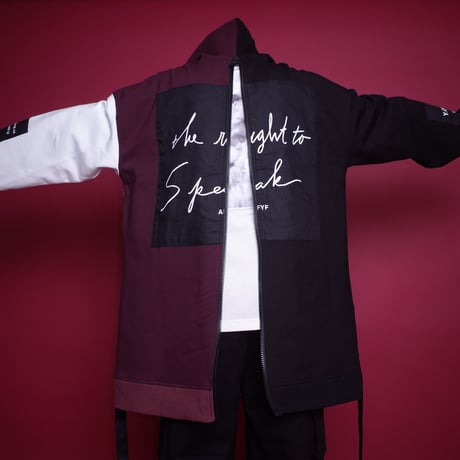 【AFYF】 TRILINGUAL ZIP PARKA BACK ZIP[BK/WHT/WIN]