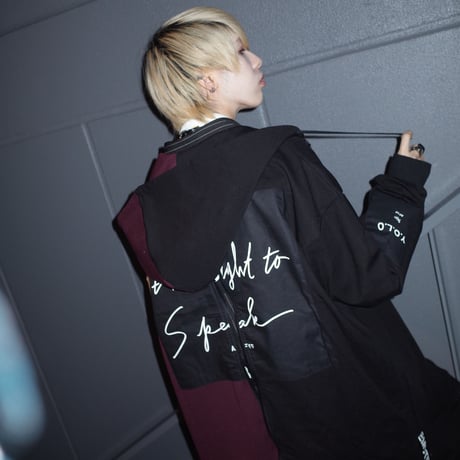 【AFYF】 TRILINGUAL ZIP PARKA BACK ZIP[BK/WHT/WIN]