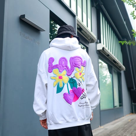 【AFYF ON GILDAN社】 SOUVENIR HOODED SW3 [WHITE-ALISA FLOWER]