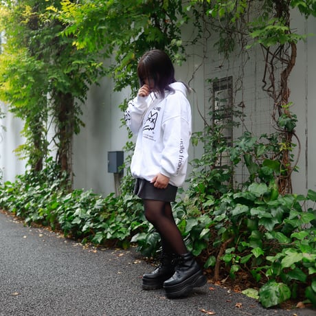 【AFYF ON GILDAN社】 SOUVENIR HOODED SW1 [WHITE-PEKEDOG]