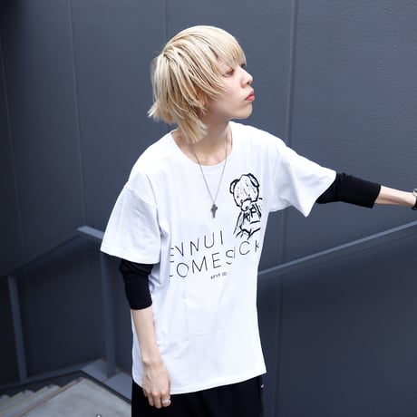 【AFYF ON GILDAN社】 ENNUI BEAR T SHIRT [ENNUI WHT]